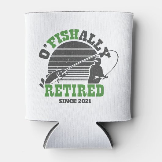 Ofishaltig erschöpfte Fischerei Ruhestand Geschenk Dosenkühler (Vorderseite)