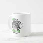Ofishaltig erschöpfte Fischerei Ruhestand Geschenk Kaffeetasse (Vorderseite Links)
