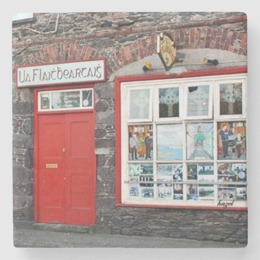 O'Flahertys Pub, Dingle, Irish Pub Untersetzer. Steinuntersetzer (Vorderseite)