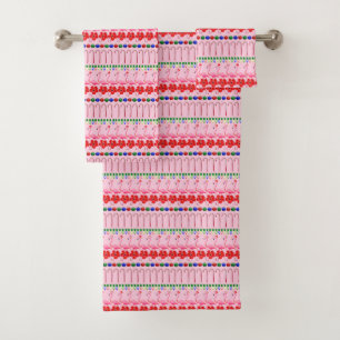 Oft Weihnachten tropisch rosa Flamingos auf Pink Badhandtuch Set