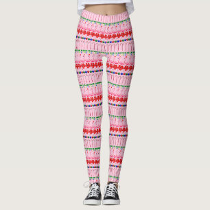 Oft Weihnachten tropisch rosa Flamingos auf Pink Leggings