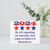 Oft wiederholt er eine Unwahrheit - politisches Zi Postkarte (Stehend Vorderseite)