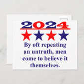 Oft wiederholt er eine Unwahrheit - politisches Zi Postkarte (Vorne/Hinten)