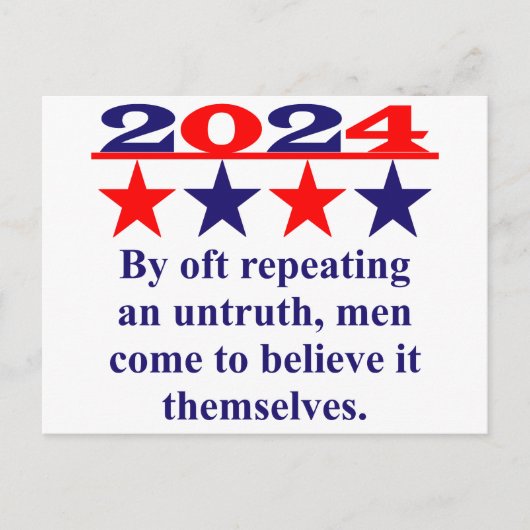 Oft wiederholt er eine Unwahrheit - politisches Zi Postkarte (Vorderseite)