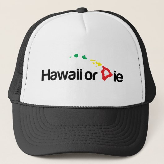 OG Hawaii oder die Logo - Rasta Farben Truckerkappe (Vorderseite)