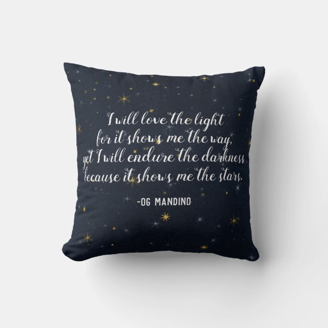 Og Mandino Stars Quote Celestial Kissen (Vorderseite)