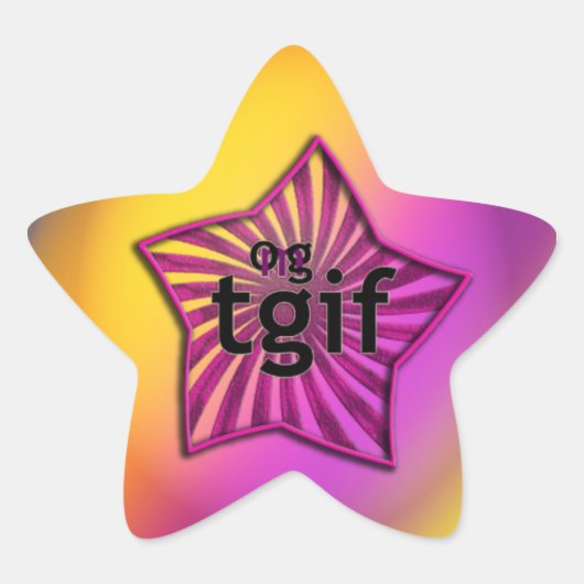 OG! tgif Stern-Aufkleber (Vorderseite)