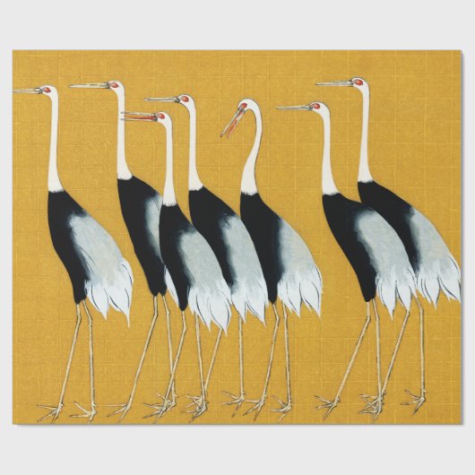 Ogata Korin Japanische Kronenkrane Geschenkpapier (Flach)