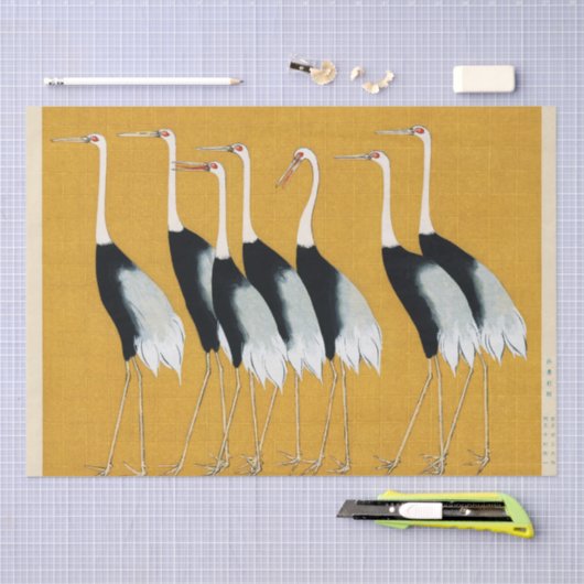 Ogata Korin | Uhr des Rotkrans Seidenpapier (Handwerk)