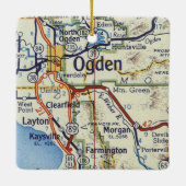 Ogden UT Vintag Map Keramikornament (Rückseite)