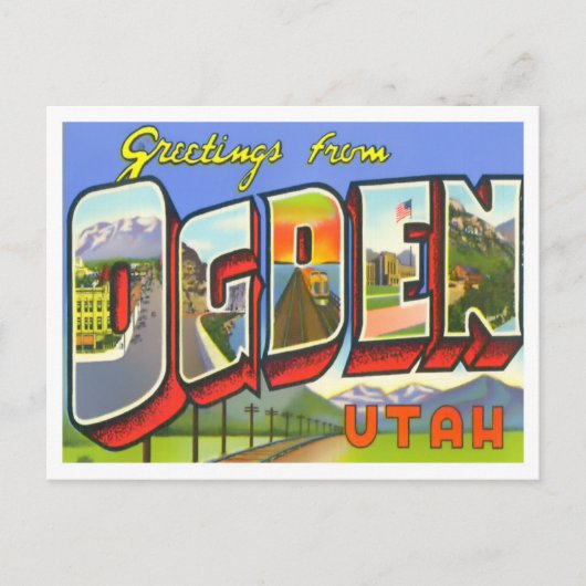 Ogden, Utah Big Letters Postcard Postkarte (Vorderseite)