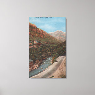 Ogden, Utah- - Ogdenschlucht-Ansicht u. Fluss Leinwanddruck