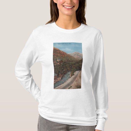 Ogden, Utah- - Ogdenschlucht-Ansicht u. Fluss T-Shirt (Vorderseite)