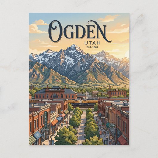 Ogden Utah Postkarte (Vorderseite)