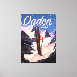 Ogden, Utah Ski-Poster Leinwanddruck