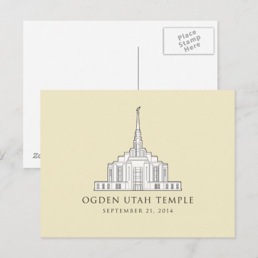 Ogden Utah Tempel. 21. September 2014. Postkarte (Vorne/Hinten)