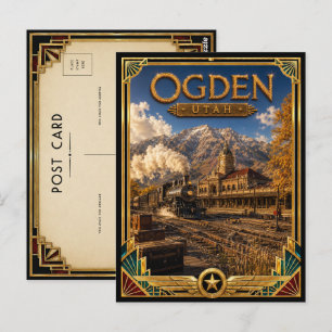 Ogden Utah Vintage Art Deco Golden Age Postkarte
