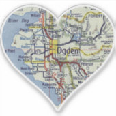 Ogden Vintage Karte Herzlich Willkommen Aufkleber (Vorderseite)