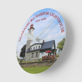 Ogdensburg Harbour Lighthouse, New York Clock Runde Wanduhr (Winkel)