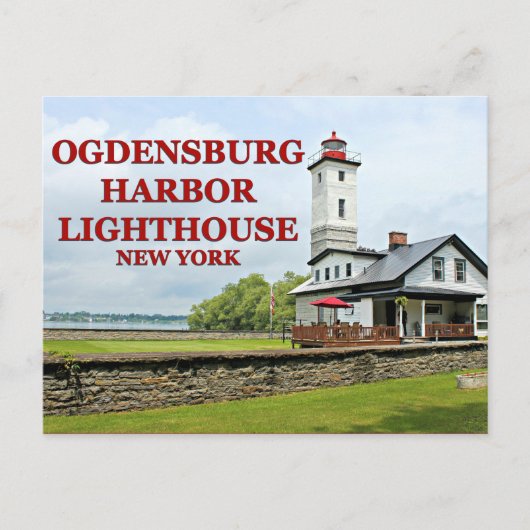 Ogdensburg Harbour Lighthouse, New York Postcard Postkarte (Vorderseite)