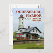 Ogdensburg Harbour Lighthouse, New York Postcard Postkarte (Vorne/Hinten)