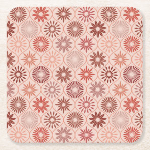 Ogee Boho Blume Rechteckiger Pappuntersetzer