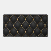 Ogee Gold Diamond Tufted Black Schreibtischunterlage (Vorderseite)