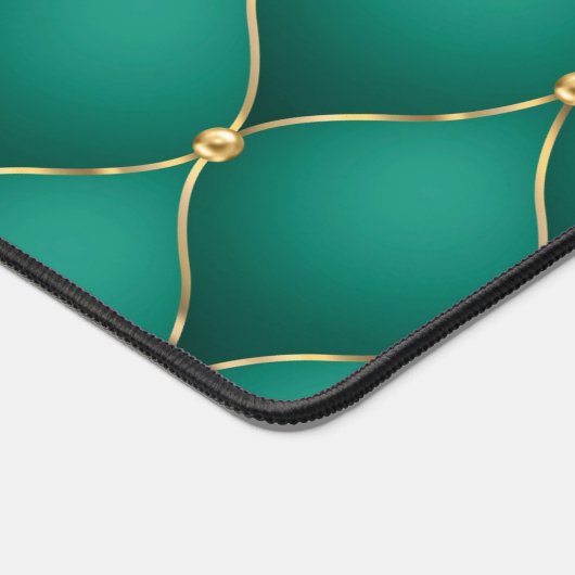 Ogee Gold Diamond Tufted Smarald Green Schreibtischunterlage (Ecke)