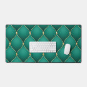 Ogee Gold Diamond Tufted Smarald Green Schreibtischunterlage (Tastatur & Maus)