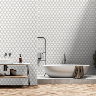 Ogee Gold Diamond Tufted White Tapete