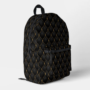 Ogee Gold Diamonds Tufted Black Backpack Bedruckter Rucksack