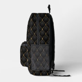 Ogee Gold Diamonds Tufted Black Backpack Bedruckter Rucksack (Rechts)