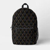 Ogee Gold Diamonds Tufted Black Backpack Bedruckter Rucksack (Vorderseite)
