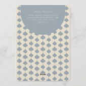 Ogee Stripe Geometric Gender Neutral Beige Blue Einladung (Rückseite)