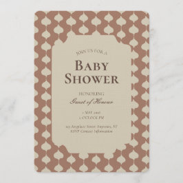 Ogee Stripe Geometric Gender Neutral Beige Brown Einladung