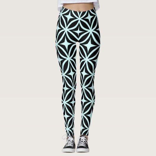 Ogee und Star Repeat Muster Leggings (Vorderseite)