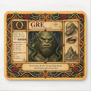 Oger, mittelalterliche Bestiarien-Kunst Mousepad