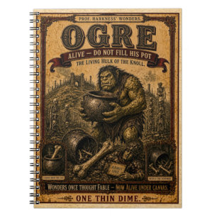 Oger, Vintage-Zirkus-Monster Notizblock