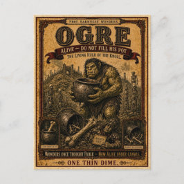 Oger, Vintage-Zirkusmonster Postkarte