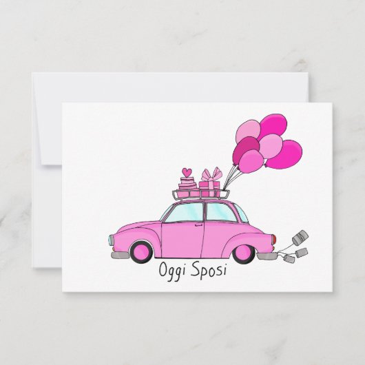 Oggi Sposi - Italienische Hochzeit Einladung (Vorderseite)