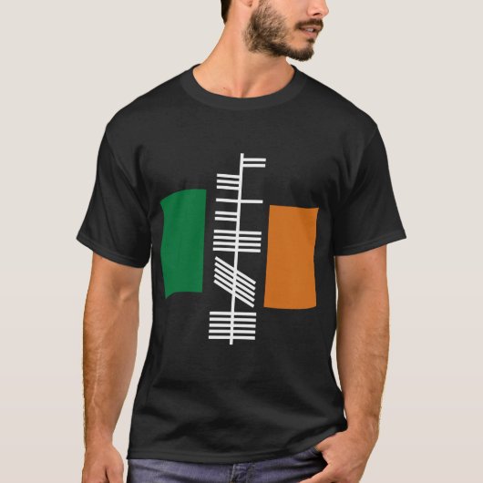Ogham text "Ireland" black Shirt (Vorderseite)