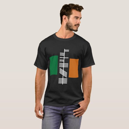 Ogham text "Ireland" black Shirt (Vorne ganz)