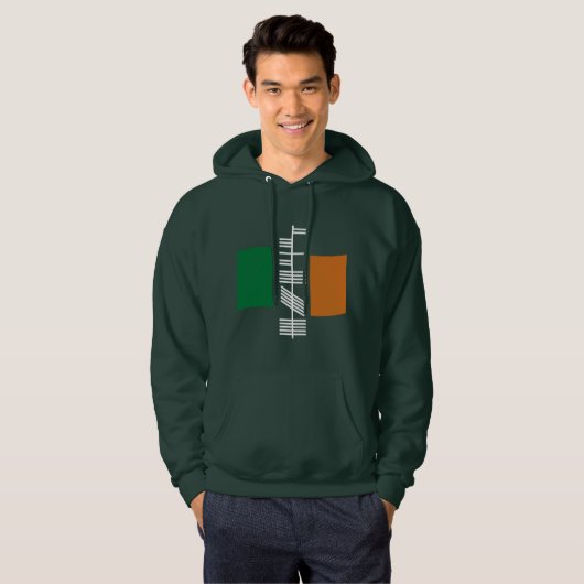 Ogham Text "Irland" Hoodie (Vorne ganz)