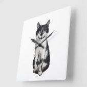 Ogie die Katze Quadratische Wanduhr (Winkel)