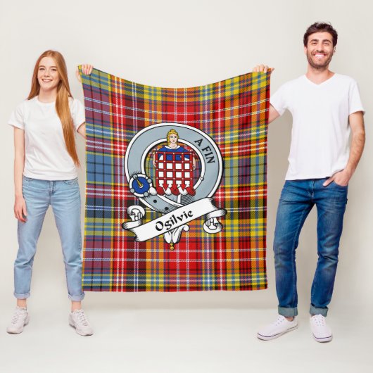 Ogilvie von Airlie Ancient Clan Abzeichen Tartan K Fleecedecke (Beispiel)