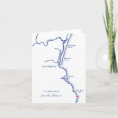 Oginquit Maine Elegant Foto Navy Hochzeit Dankeskarte (Vorderseite)