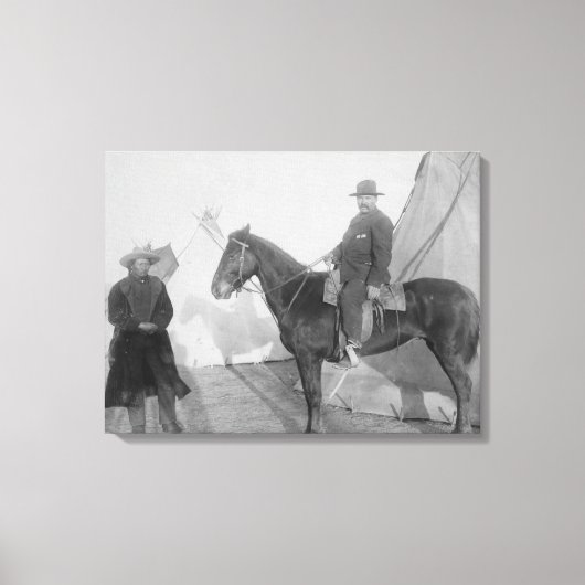 Oglala Chef "Rocky Bear" mit White Leinwanddruck (Vorderseite)