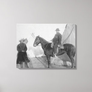 Oglala Chef "Rocky Bear" mit White Leinwanddruck