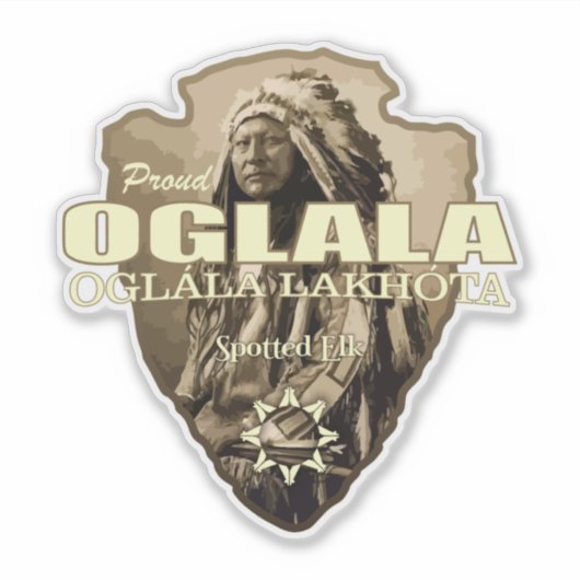 Oglala Lakota (arrowhead) Aufkleber (Vorderseite)