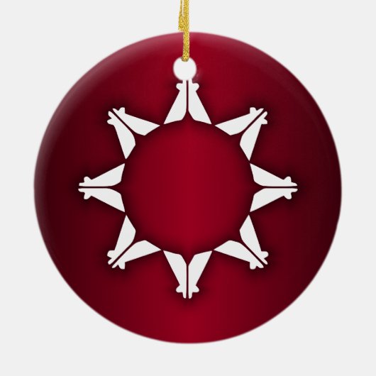 Oglala Lakota Flag Keramik Ornament (Hinten)